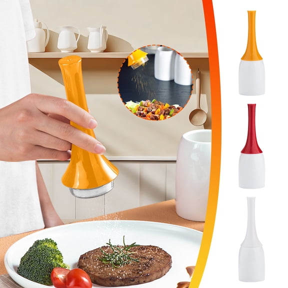 Seasoning Jar Spice Dispenser - Stainless Steel & Ceramic Base, Refillable Kitchen Shaker Set, Modern Dining Table Decor, Smooth Granule Dispersion
