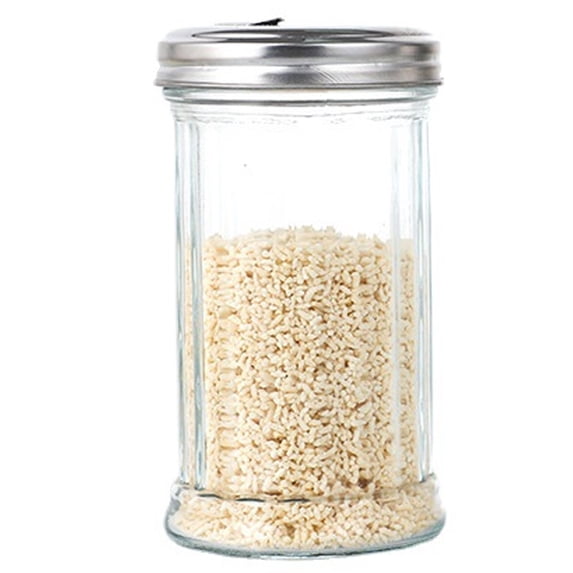 Seasoning Jars, Glass Sugar Shaker, Sugar Pourer, Pourer Dispenser for Coffee with Lid, Seasoning Bottle Sesame Sprinkle Bottle