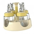 thumbnail image 1 of Seasoning Organizer Holder, Revolving Spice Rack Organizer with 4 Spice Jars, Free Standing Spice Rack Organizer for Cabinet Yellow, 1 of 7