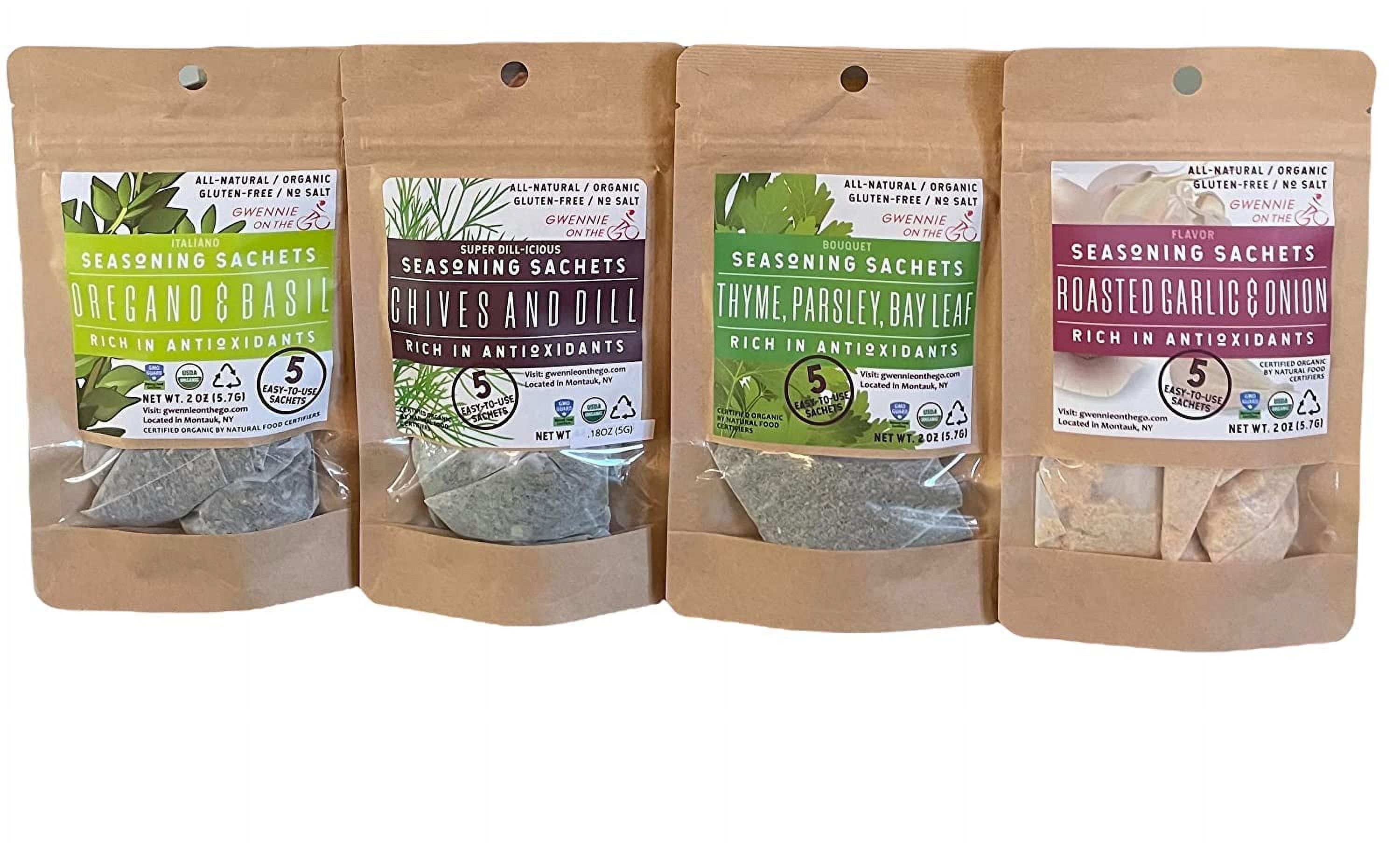  Seasoning Sachets Variety Pack Certified Organic Gluten Free Resealable Pouch