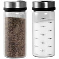 thumbnail image 1 of Seasoning jar with 304 Stainless Shaker Sets,Salt and Pepper Shakers with Adjustable Pour Holes for Himalayan, Kosher and Sea Salts.Set of 2 Pcs, 1 of 9
