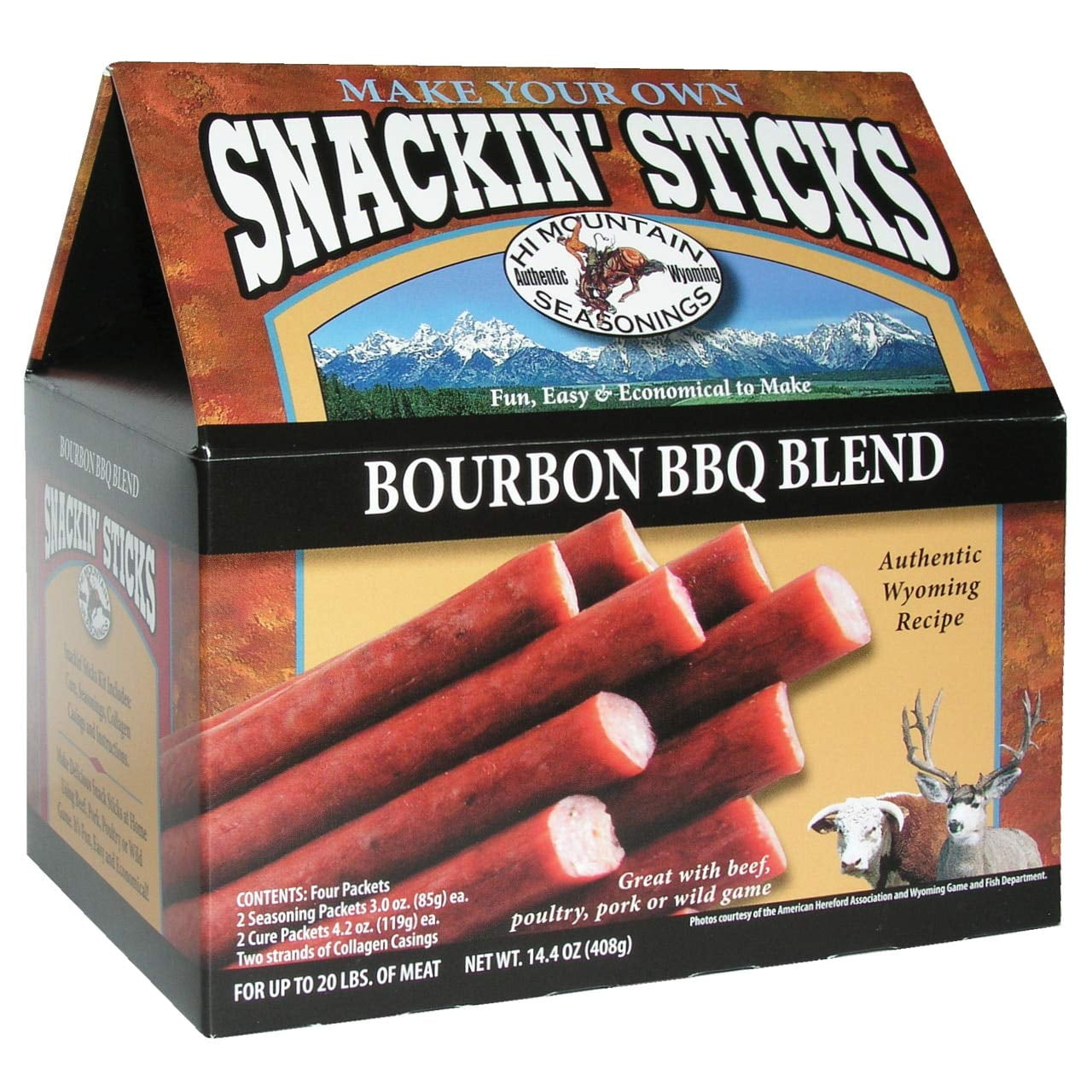 Seasonings ǀ Snack Stick Seasoning Kit ǀ BOURBON BBQ BLEND ǀ Includes Seasoning, Cure, Casings