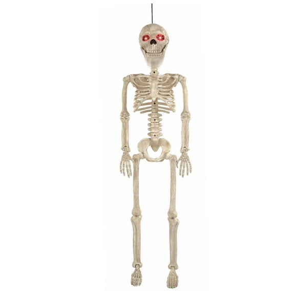 Seasons 36" Animated Posable Skeleton, Light Up Eyes and Sound with Motor Mouth, Halloween Decoration for Crazy Bonez Skeleton Line