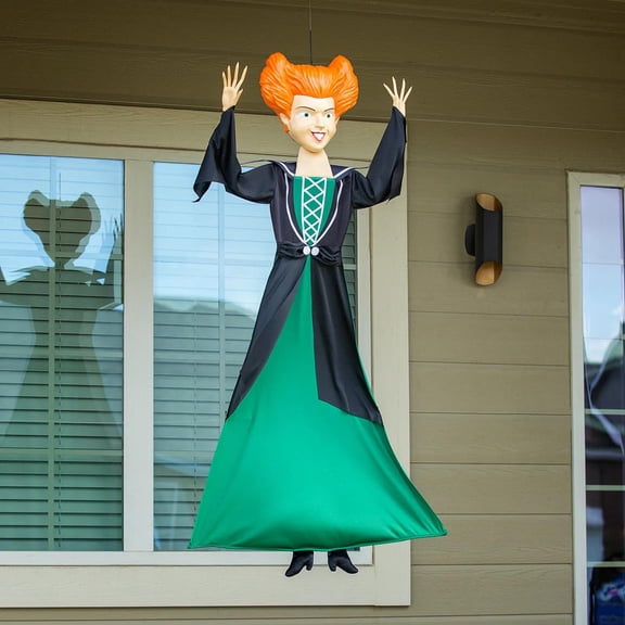Seasons 5.5 ft Hocus Pocus Winifred Sanderson Poseable Hanging Halloween Decoration - Green