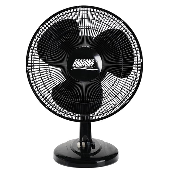 Seasons Comfort 16 Inch Oscillating Tabletop Fan, 3 Speeds, Adjustable Tilt - FTT16