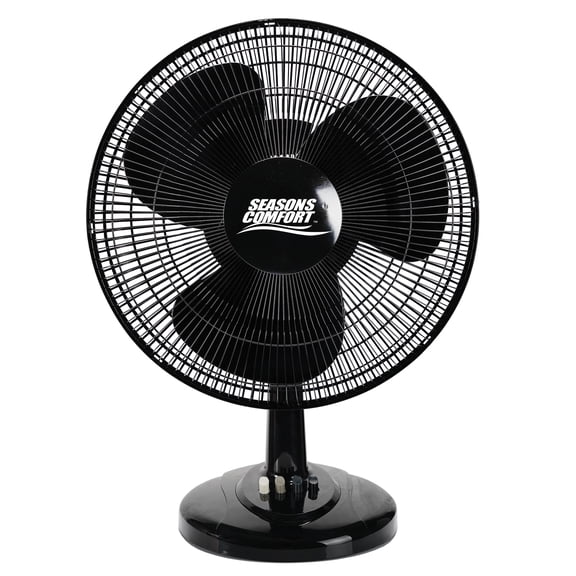 Seasons Comfort 16-In. 3-Speed Oscillating Table Fan, FTT16, Black