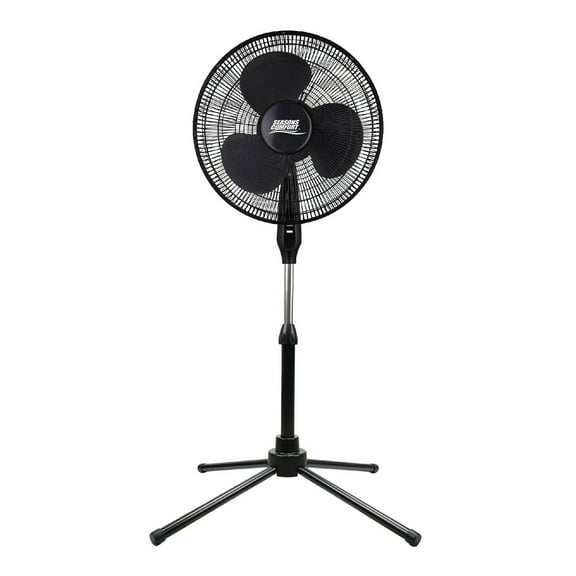 Seasons Comfort 18 Inch Oscillating Pedestal Fan, 3 Speeds, Adj Height - FPD18B