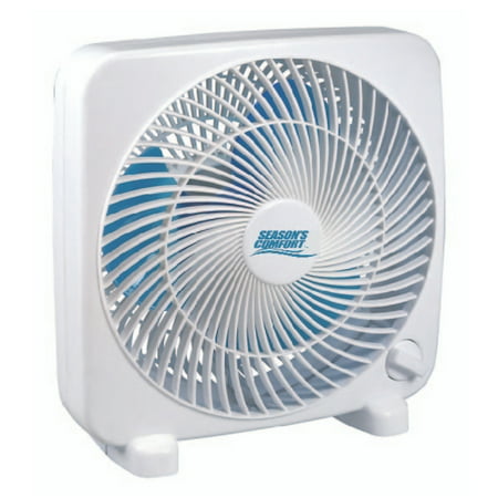 Seasons Comfort 9-In. 3-Speed Personal Portable Box Fan, FBX9, White, FBX9