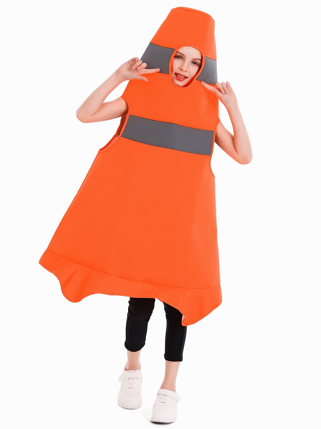 Seasons Construction Cone Costume for Kids, Black Light Responsive ...