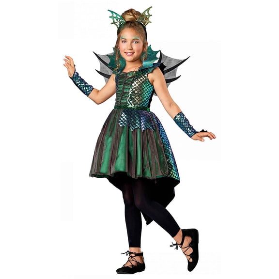Seasons Deluxe Dragon Costume for Girls M(8-10 US)