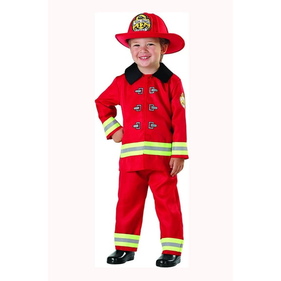 Seasons Fireman Role Play Costume, Red, Size 2T-4T