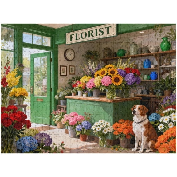 All Seasons Flower Shop 500 Piece Puzzle for Adults, Colorful Botanical Jigsaw for Adults and Seniors, Perfectly Interlocking Pieces, Family Game Night Gift, 20.5x15 in