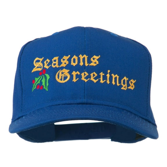 Seasons Greetings Embroidered Cap - Royal OSFM