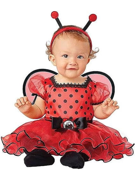 Infant Baby Girls Ladybug Dress with Tutu Skirt Halloween Costume (12-18 Months)