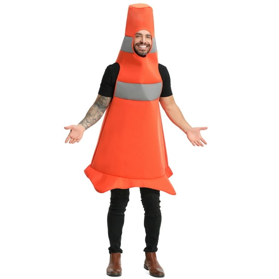 Seasons Men Construction Cone Costume, Traffic Cone Costume for Halloween