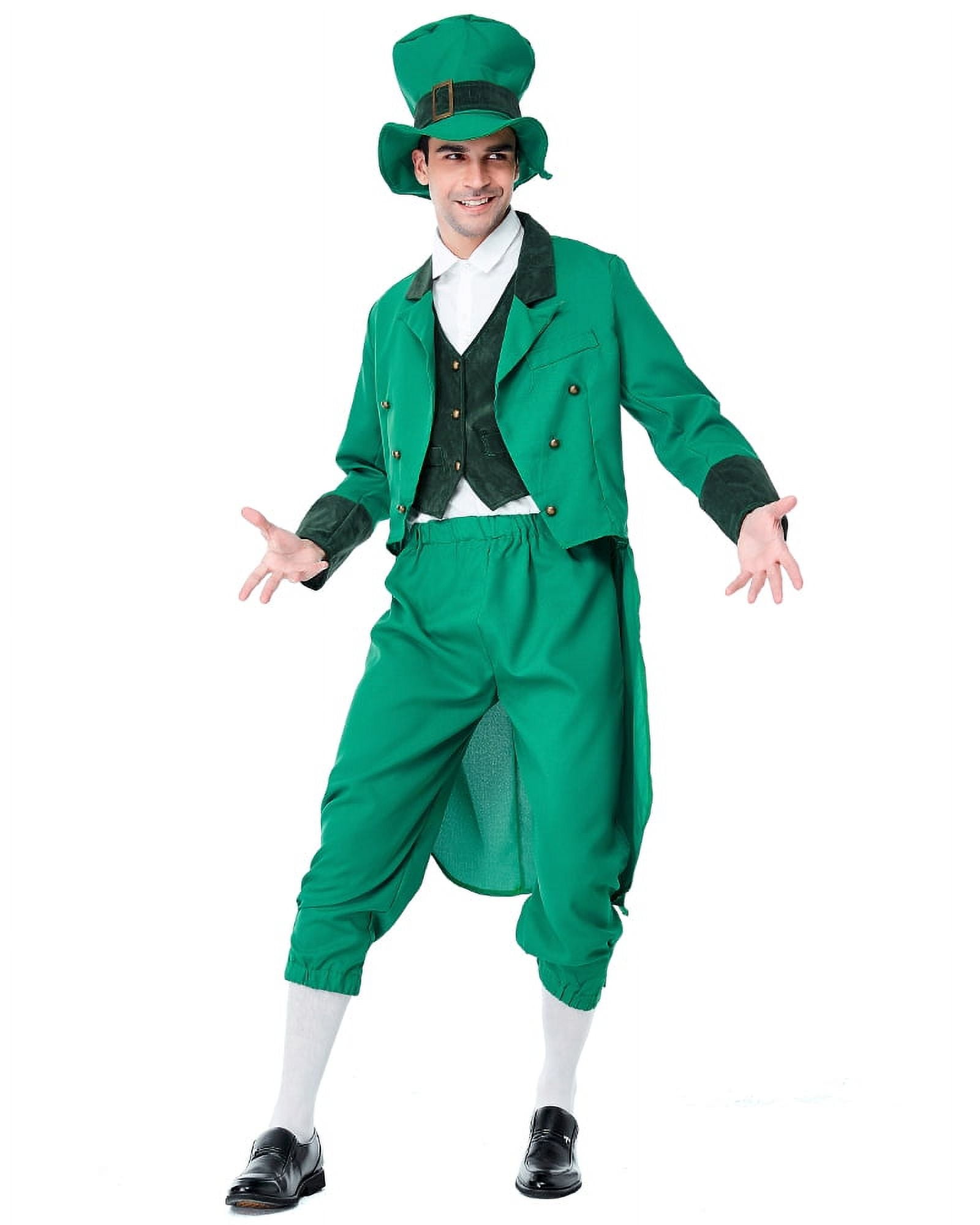 Men 4 Pieces Green Leprechaun St.COS Patrick's Irish Paddys Uniform Hat