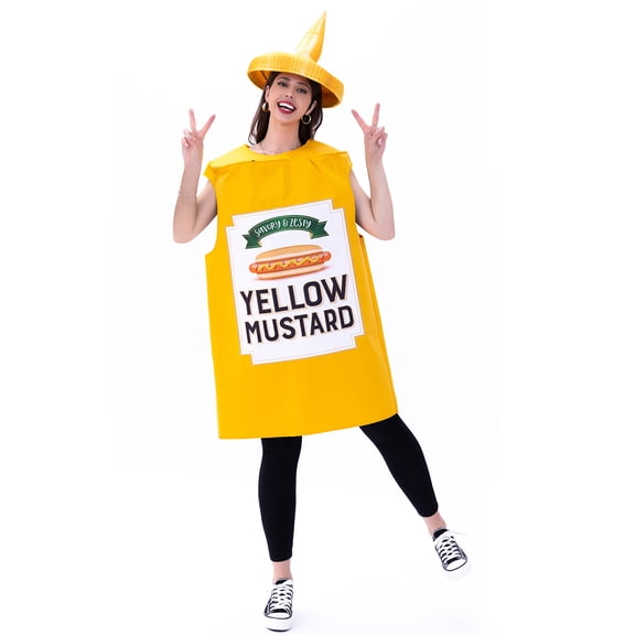 Seasons Mustard Costume Ketchup Cosplay Halloween Costume for Adult One Size