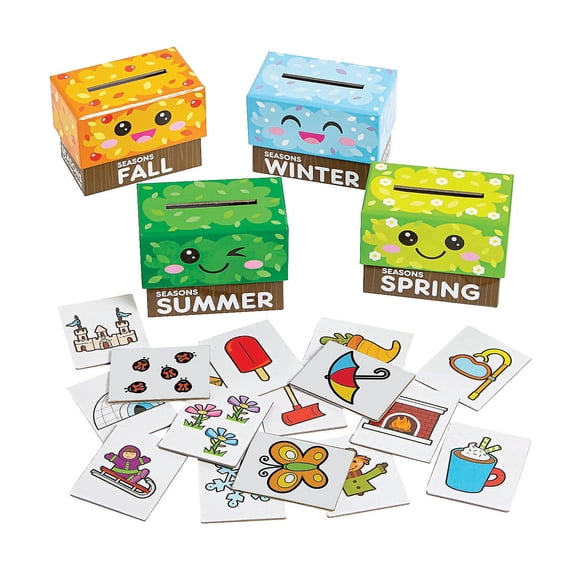 Seasons Sorting Boxes - Educational - 44 Pieces
