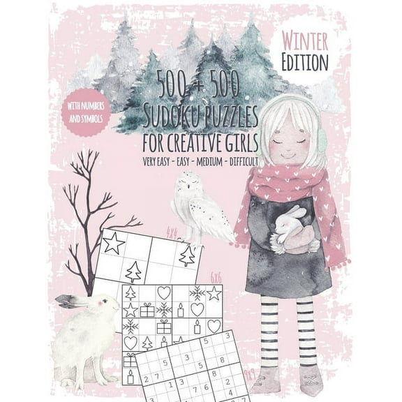 Seasons Sudoku Book for creative kids: Puzzle fun for girls - Sudoku book with 500 numbers and symbol Sudokus - Difficulty very easy to difficult - + 500 Bonus Sudokus as PDF - memory training - inclu