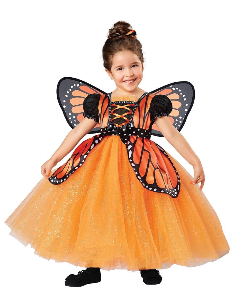 Seasons Toddler Fancy Fairy Tale Monarch Butterfly Costume Orange Dress with Wing