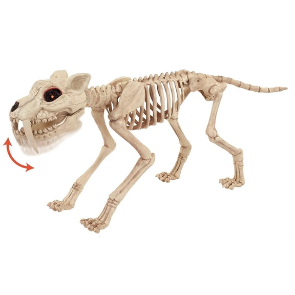 Seasons USA SEW81896 18.5 in. Animated Light-Up Tiger Skeleton Halloween Decoration