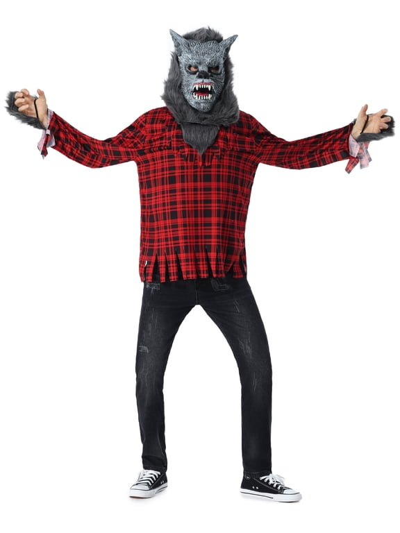 Werewolf Adult Costume, Realistic Full Moon Wolf Halloween Theme for Costume Parties and Cosplay