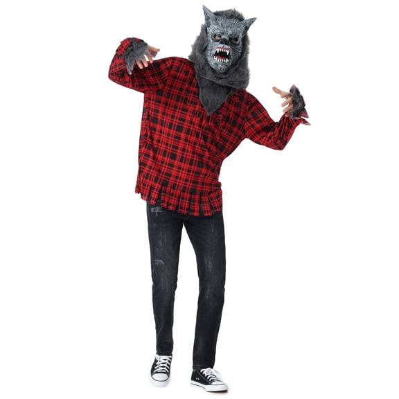 Seasons Werewolf Adult Costume, Realistic Full Moon Wolf Halloween Theme for Costume Parties and Cosplay