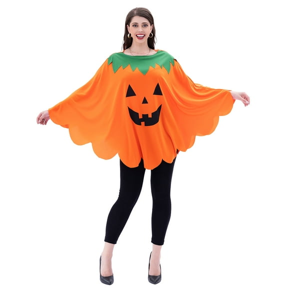 Seasons Women Pumpkin Quick Costume Orange,One Size for Most Women Halloween Pumpkin Cape