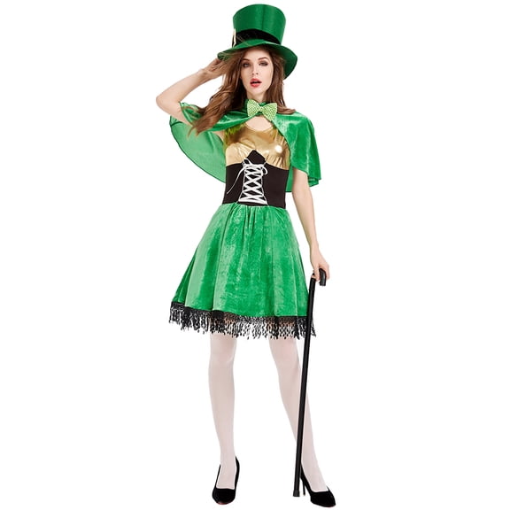 Seasons Women St. Patrick's Day Costume Green Charming Leprechaun Costume Skirt for Adult, M