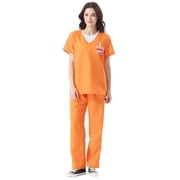 Seasons Womens Prisoner Halloween Costume, Adult Inmate Outfit Orange