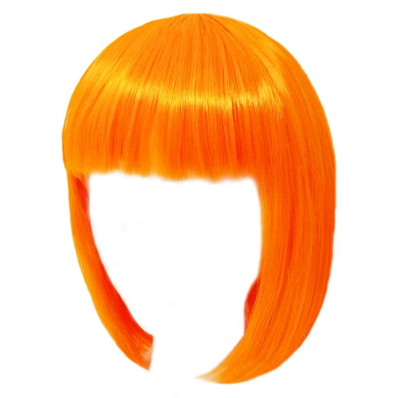 SeasonsTrading 12” Short Orange Bob Wig - Women Cosplay Costume Party