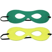 SeasonsTrading Adult Green/Yellow Reversible Superhero Mask