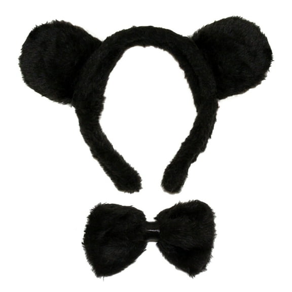 SeasonsTrading Black Bear Ears & Bow Tie Costume Set
