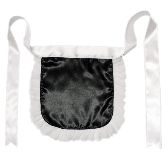 SeasonsTrading Black Nurse or Maid Apron with White Lace Ruffles