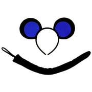 SeasonsTrading Blue Black Mouse-A-Like Ears Headband & Tail Costume Set - Cute Mickey Three Blind Mice Party Kit, Halloween, Birthday
