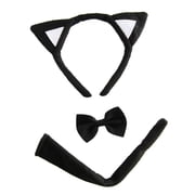 SeasonsTrading Cat Ears, Tail, Bow Tie Costume Set - Halloween Cosplay