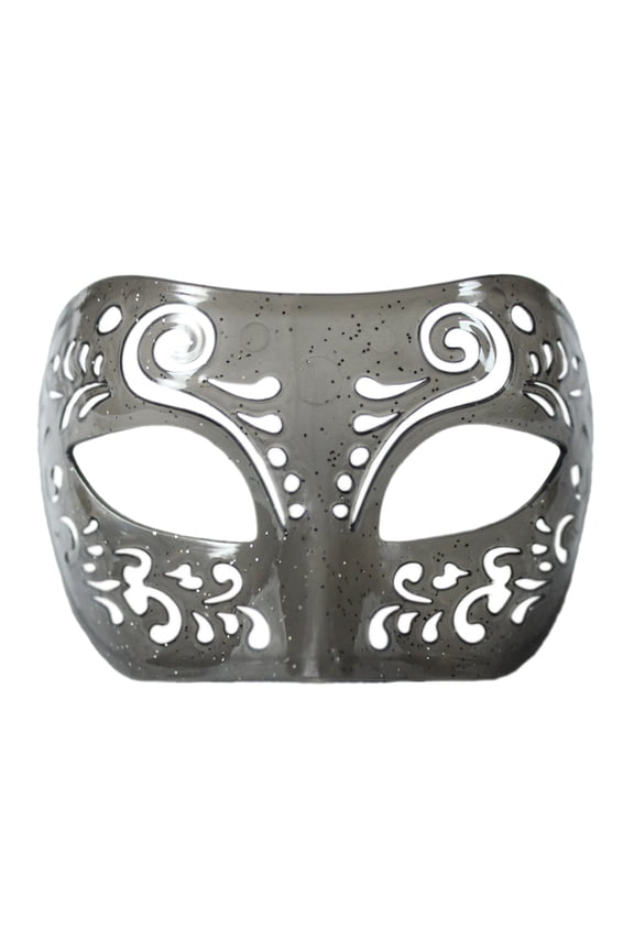 Dream Tale Gray Transparent Venetian Masquerade Mask with Glitter