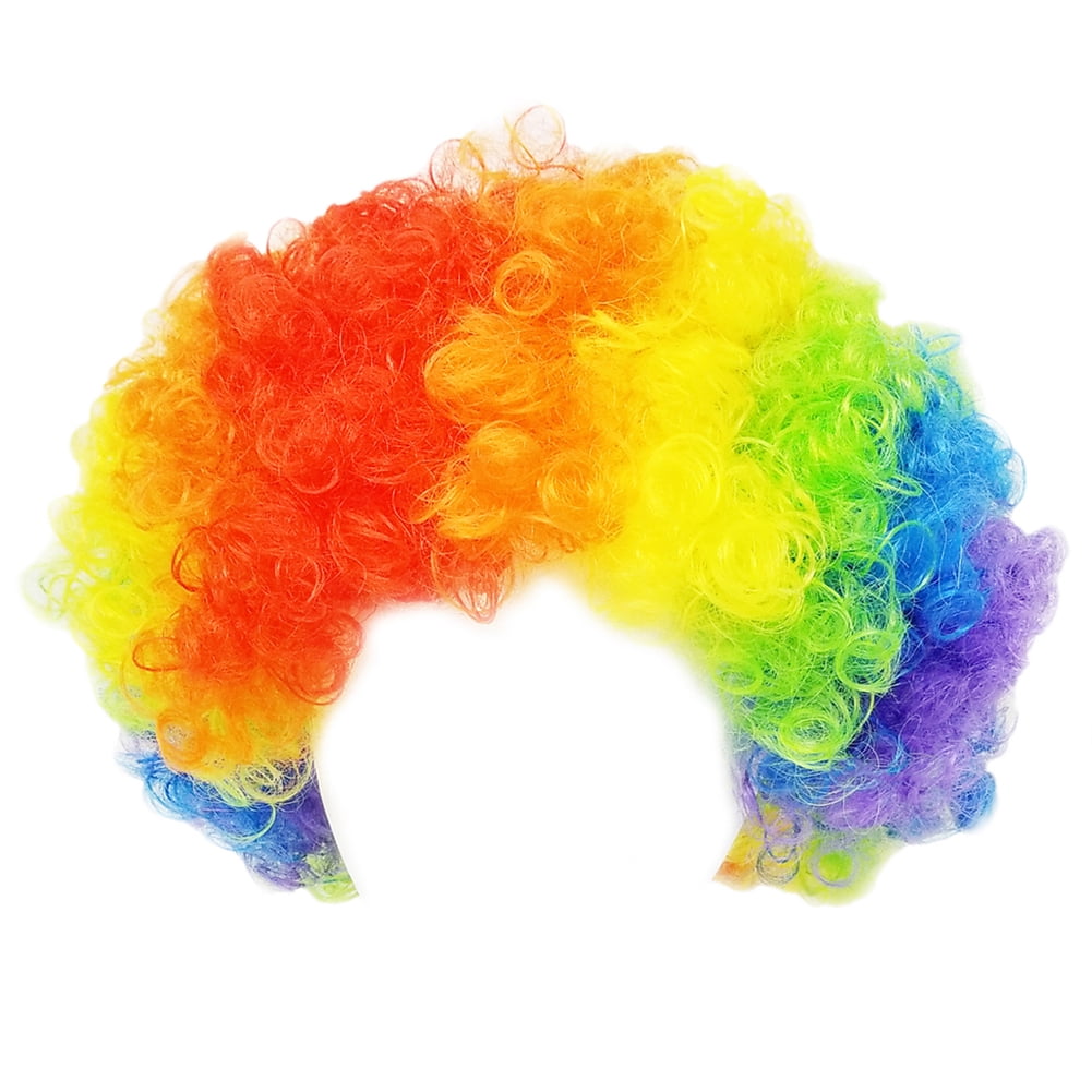 SeasonsTrading Adult Accessory Full Size Economy Rainbow Clown Wig