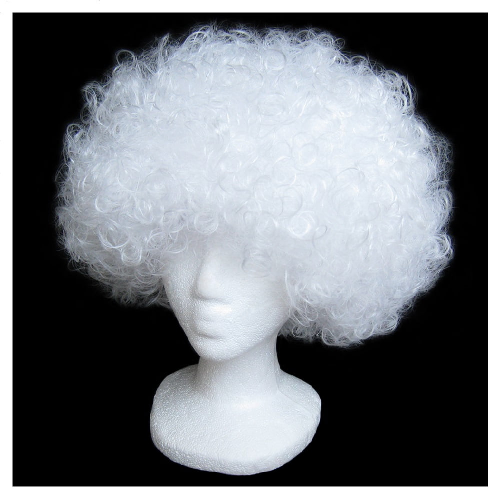 Giant white afro wig deals