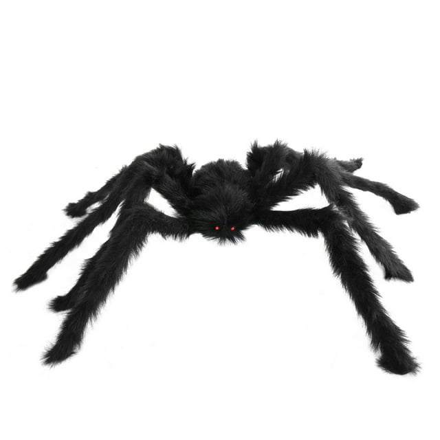 SeasonsTrading Large Black Hairy Spider - Scary Halloween Decoration ...