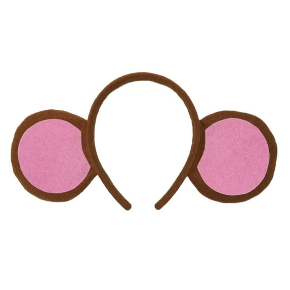 SeasonsTrading Monkey Ears Headband (Pink) - Cute Halloween Monkey Costume Headpiece, Cosplay, Birthday, Party Accessory, Dress Up, Gift
