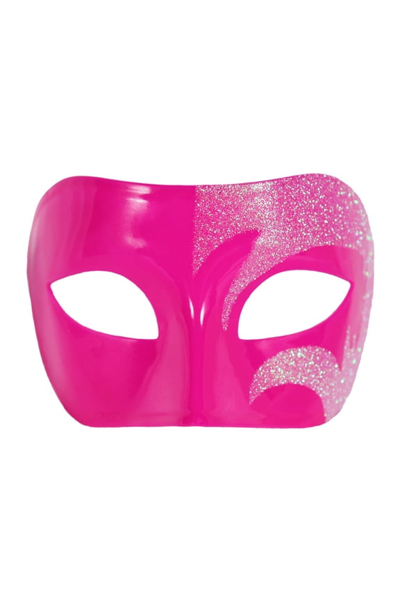 Mystic Holographic Glitter & Pink Venetian Masquerade Mask