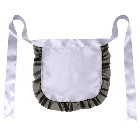 SeasonsTrading Nurse or Maid Apron with Black Lace Ruffles Costume Accessory