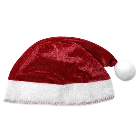 SeasonsTrading Red Plush Santa Hat - Adult Fun Holiday Xmas Christmas Costume Party Hat