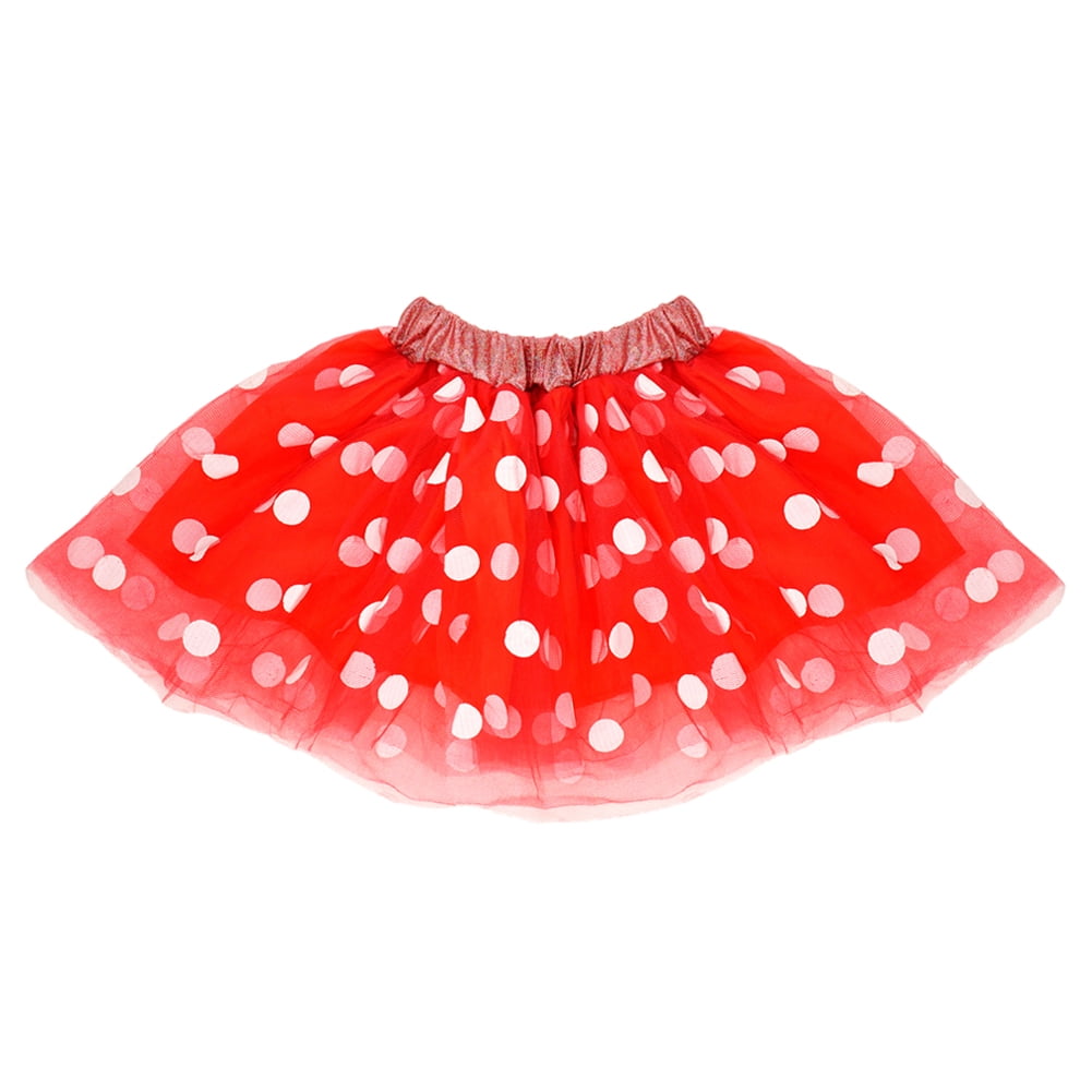 SeasonsTrading Red & White Polka Dot Tulle Tutu Lined Skirt - Girls ...