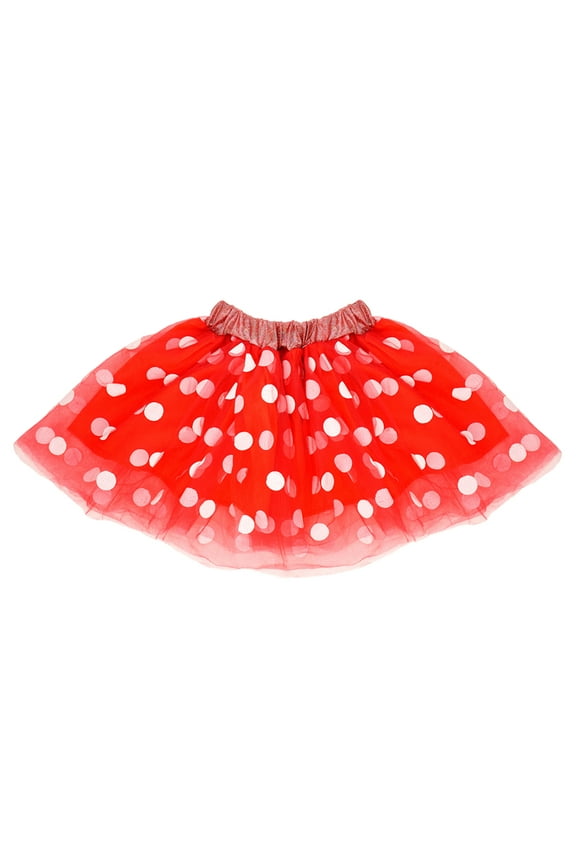 Red & White Polka Dot Tulle Tutu Lined Skirt - Girls Minnie, Birthday Party, Costume, Cosplay, Pretend Play, Cruise, Dance Dress