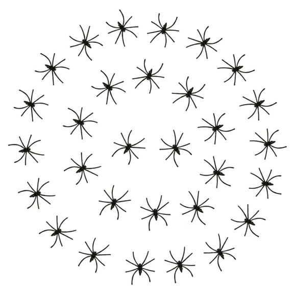 SeasonsTrading Small Black Plastic Spiders - Creepy Halloween Decoration Party Favors Novelty