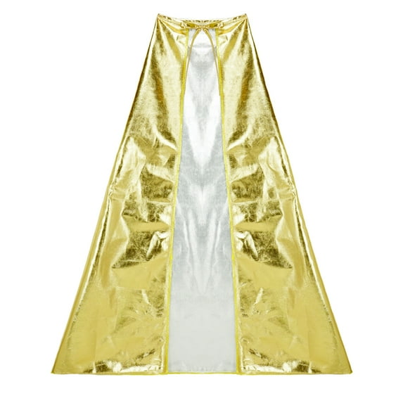 Seasonstrading Shiny Metallic Gold Cape - Superhero Magician King Princess Costume Party Cosplay