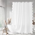 thumbnail image 1 of Seasonwood White Shower Curtain Cute Scalloped Shower Curtain,72x72 Inches, 1 of 6