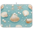 thumbnail image 1 of Seastar Seashells Dish Drying Mat Microfiber Kitchen Pad Large Counter Absorbent Dish Mats Drainer Rack 18"x24", 1 of 7